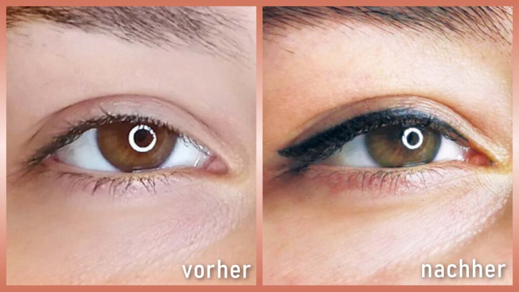 Lidstrich oben Permanent Make-Up vorher-nachher Foto