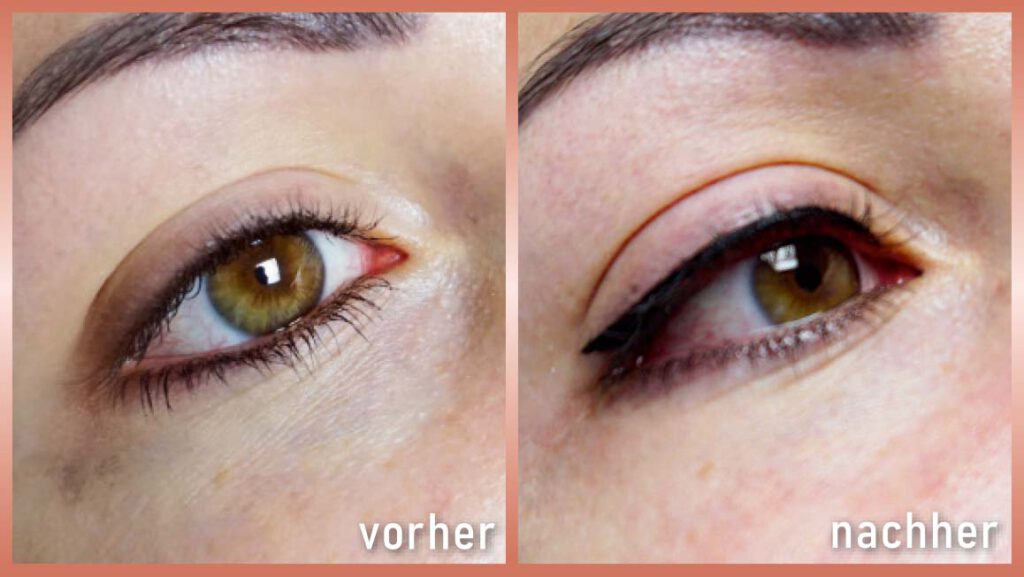 Lidstrich oben Permanent Make-Up vorher-nachher Foto